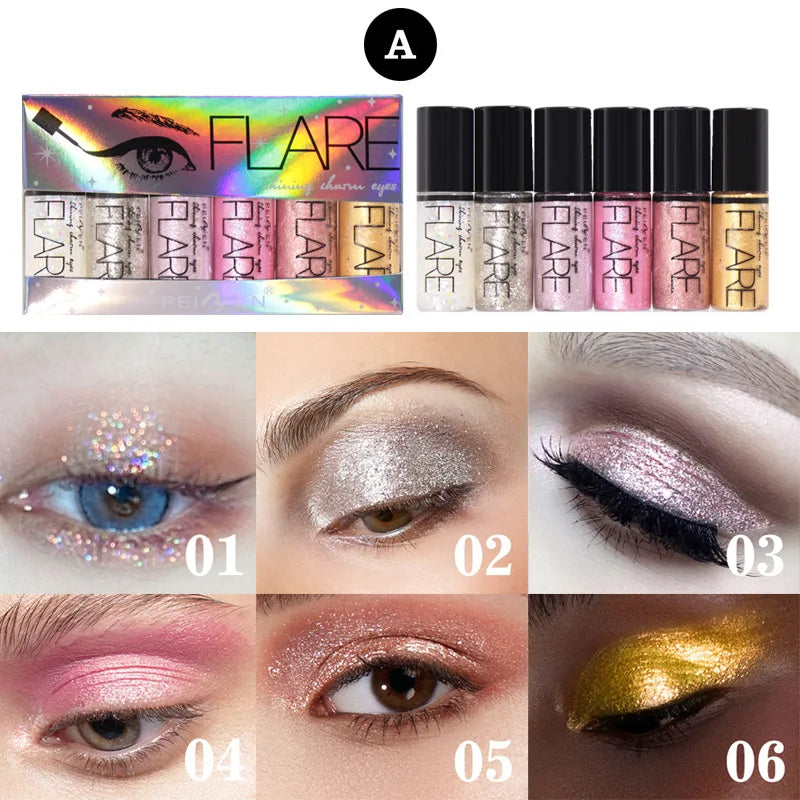 Flash liquid eyeliner pen durable shiny waterproof colored liquid eyeliner small suit.
