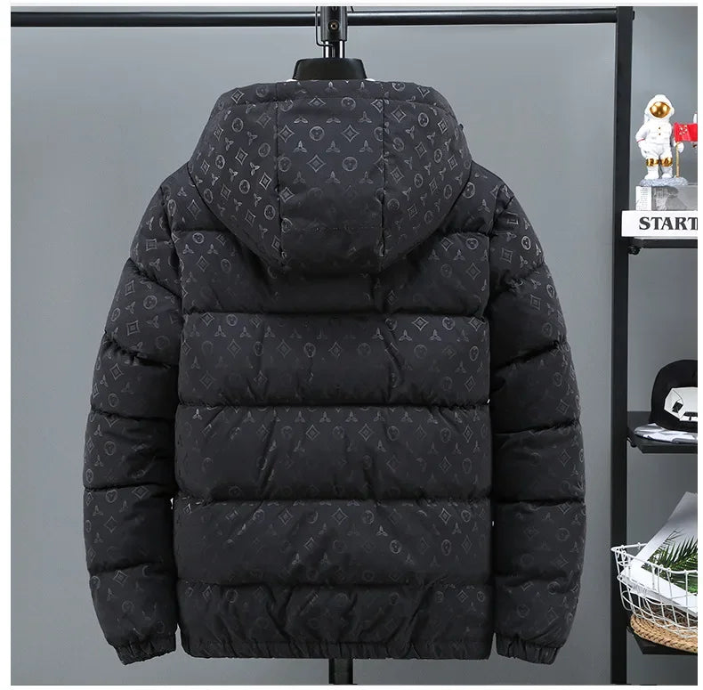Men Winter Puffer Jacket Cotton Padded Coat Luxury Brand Thick Windproof