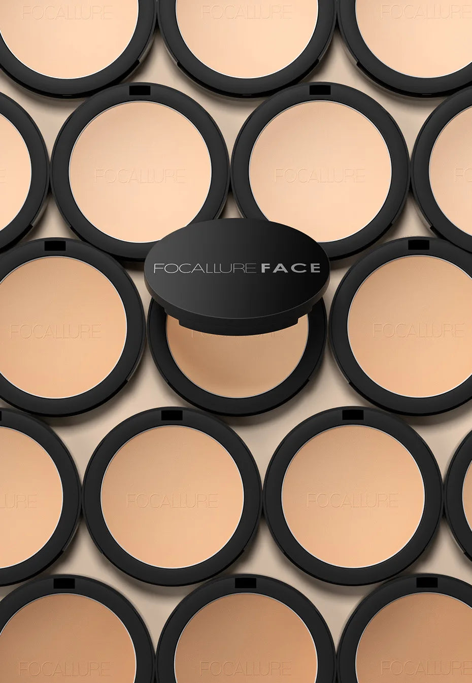 FOCALLURE Make Up Face Powder Brighten Oil-control Nude Makeup Pressed Powder