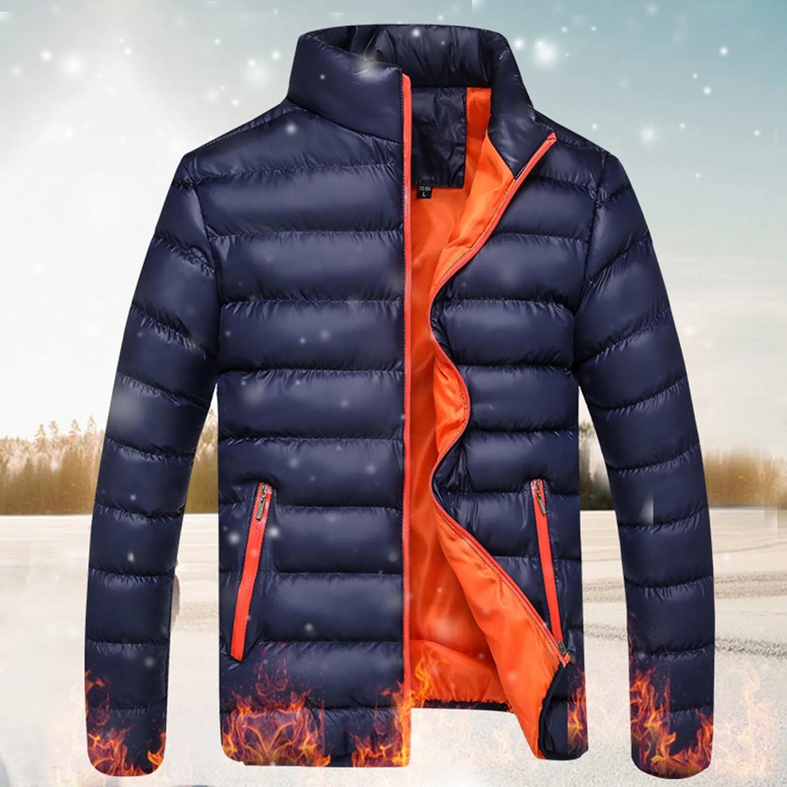 Men's Jacket Stand-Collar Lightweight Outerwear's for Man Comfort Hombre