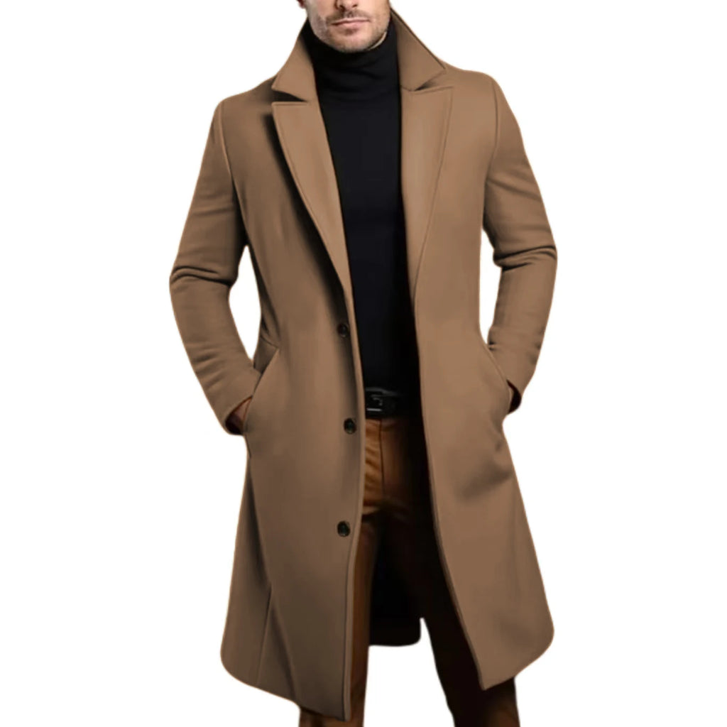 Men Coat Stylish Warm and Comfortable Black Trench