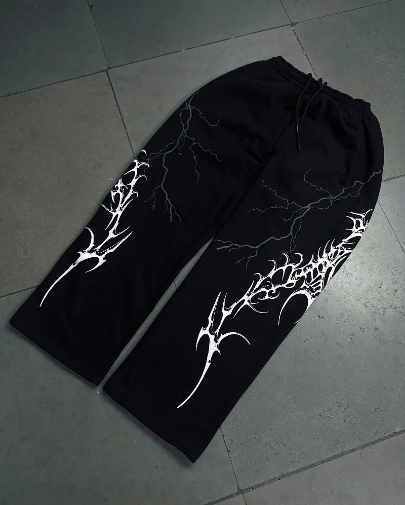 American Oversized Sweatpants Punk Harajuku Straight Wide-leg Pants Men