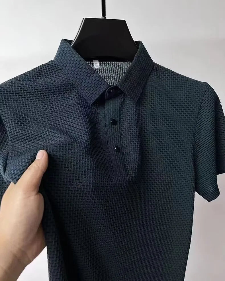 r Men Mesh Ice Silk T-shirt Men's Short-sleeved
