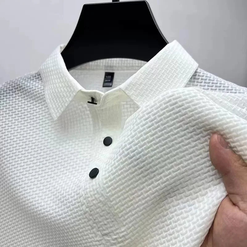 r Men Mesh Ice Silk T-shirt Men's Short-sleeved