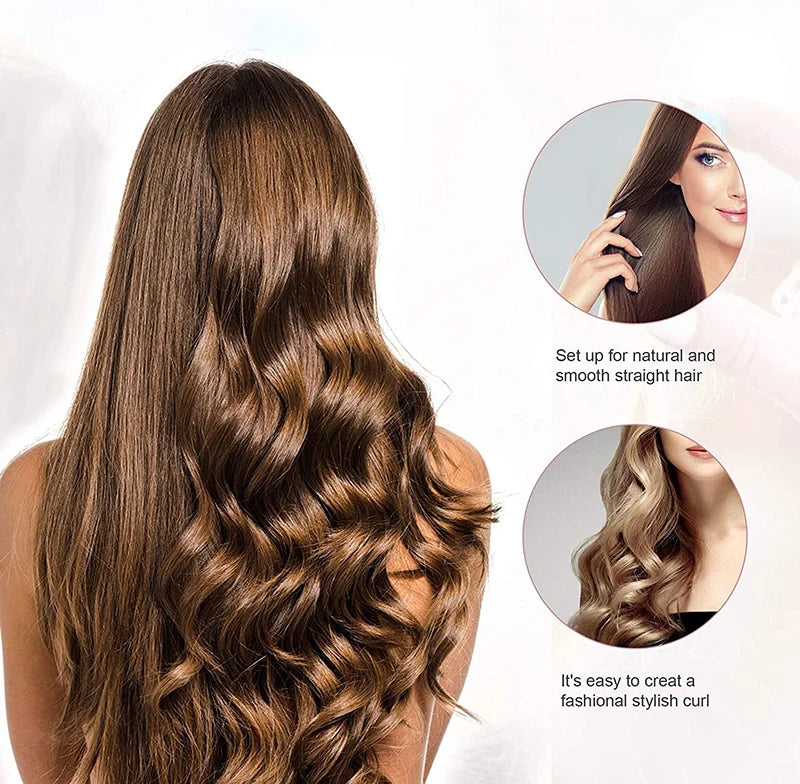 Electric USB Hair Straightener Curler Fashion Colored Diamond Design Wireless