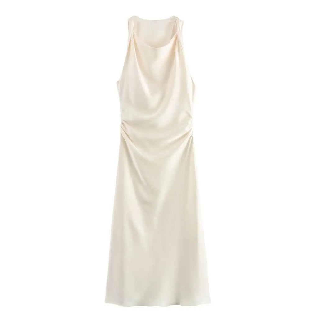 Satin Long Dresses for Women Slip Midi Dress Woman Evening Party
