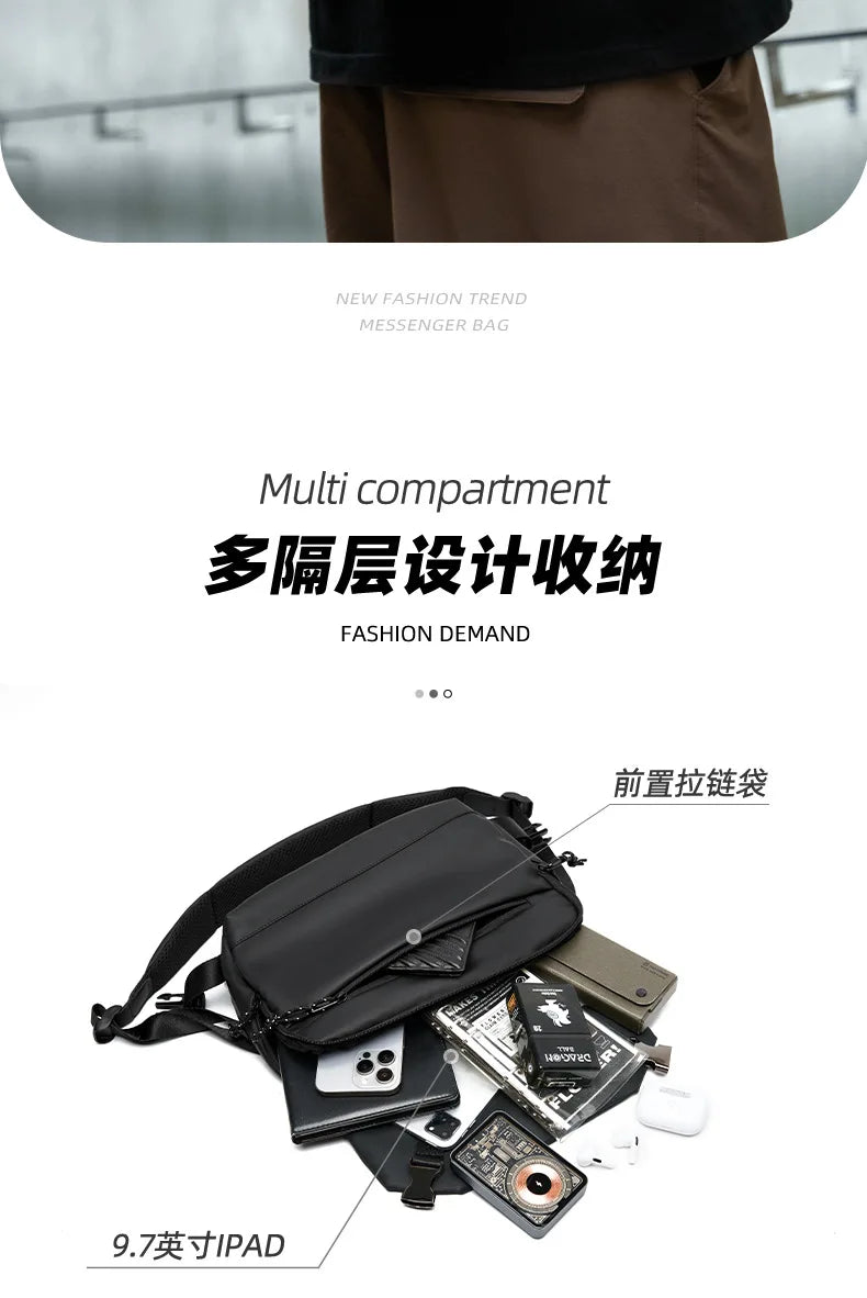 High Street Crossbody Bag Man Outdoor Sport Waterproof Shoulder Bag