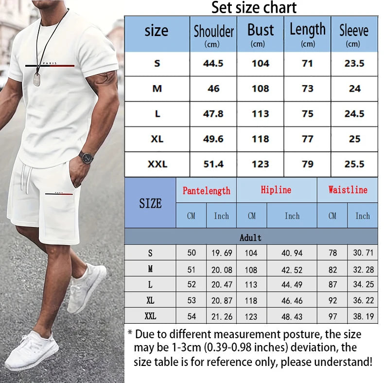 Sports Suit Breathable Outdoor Casual Men's T-Shirt and Pants Suit Summer