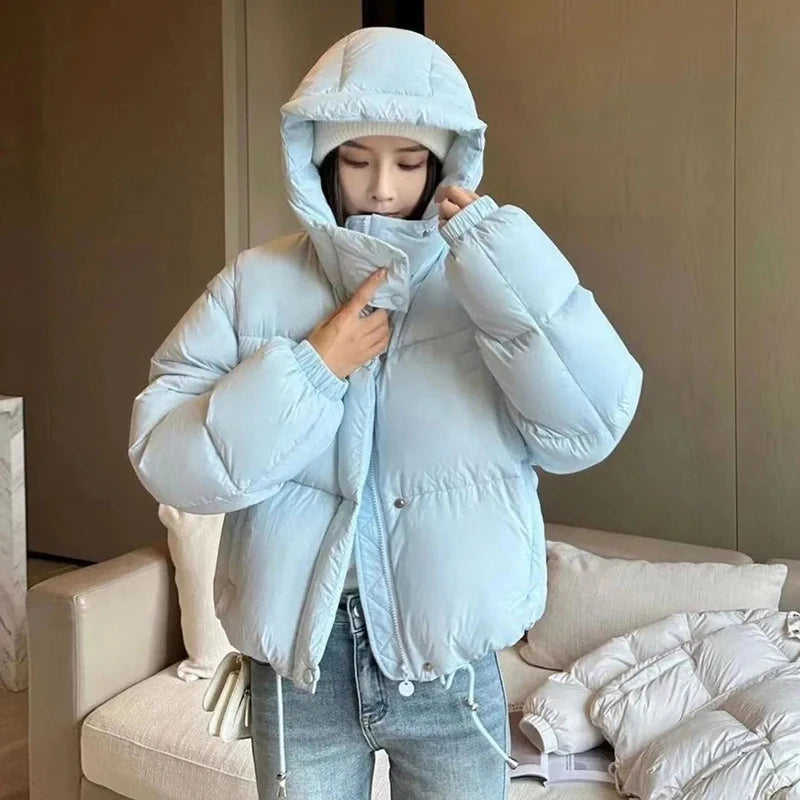 Winter Thick Female Clothing Vest Fashion Hooded Sleeveless Down Jacket