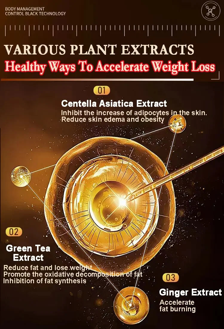 Weight Loss Oil for Fast Burning of Belly Waist Leg Fat - Quick Fat Reduction Solution