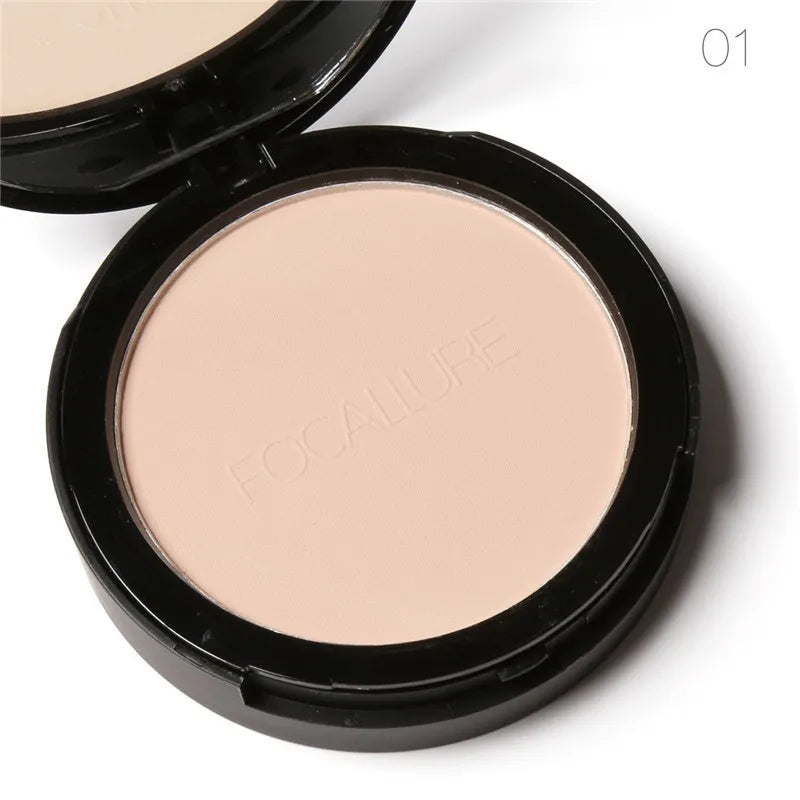 FOCALLURE Make Up Face Powder Brighten Oil-control Nude Makeup Pressed Powder