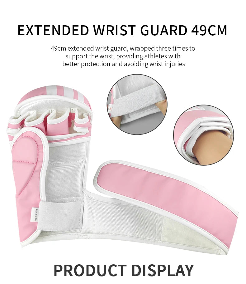 Colors MMA half finger boxing gloves PU Leather Fight with gloves Combat gloves Adult Combat gloves