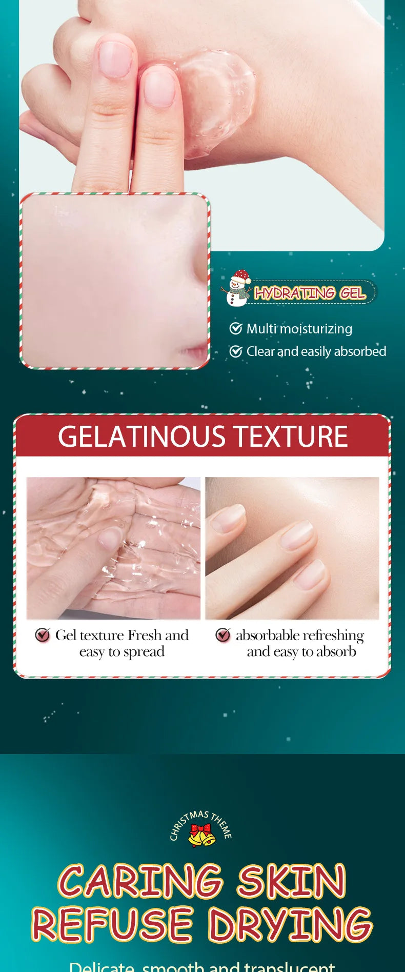 Christmas Pomegranate Moisturizing Gel - Soothing Aloe Moisturizing Cream