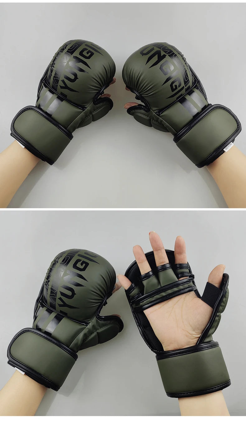 Colors MMA half finger boxing gloves PU Leather Fight with gloves Combat gloves Adult Combat gloves