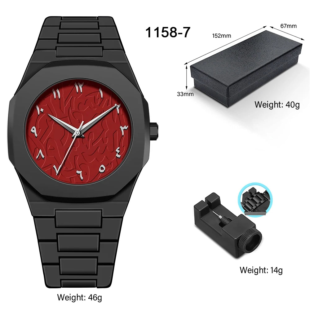 Arabic Numeral Waterproof Quartz Watch Men's Analog Mechanical Watch