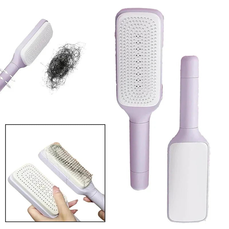 Rotating Comb Long Handle Anti-Static Scalp Massage Hair Comb for Women