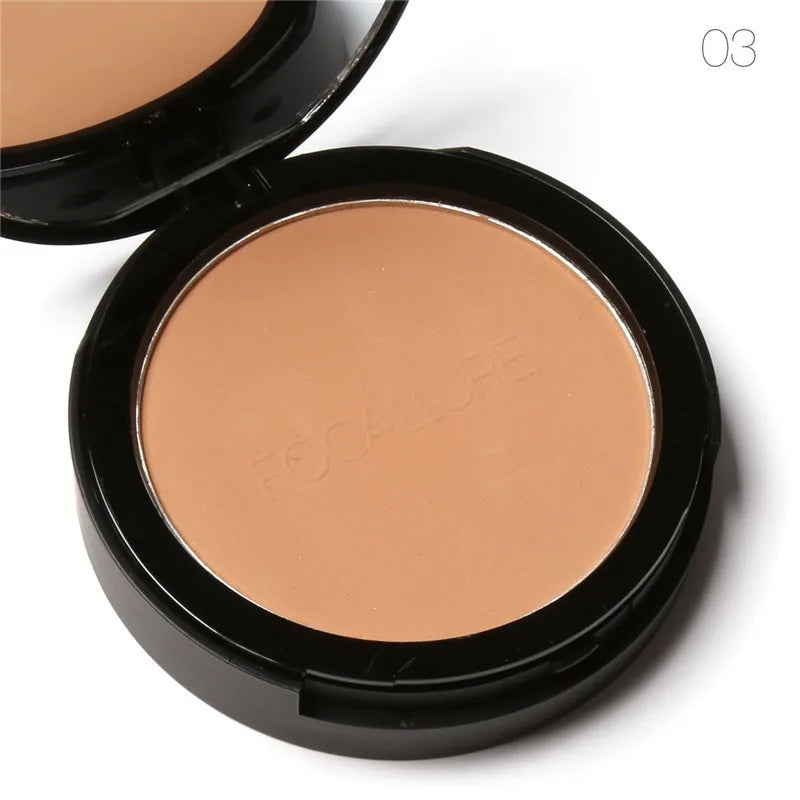 FOCALLURE Make Up Face Powder Brighten Oil-control Nude Makeup Pressed Powder