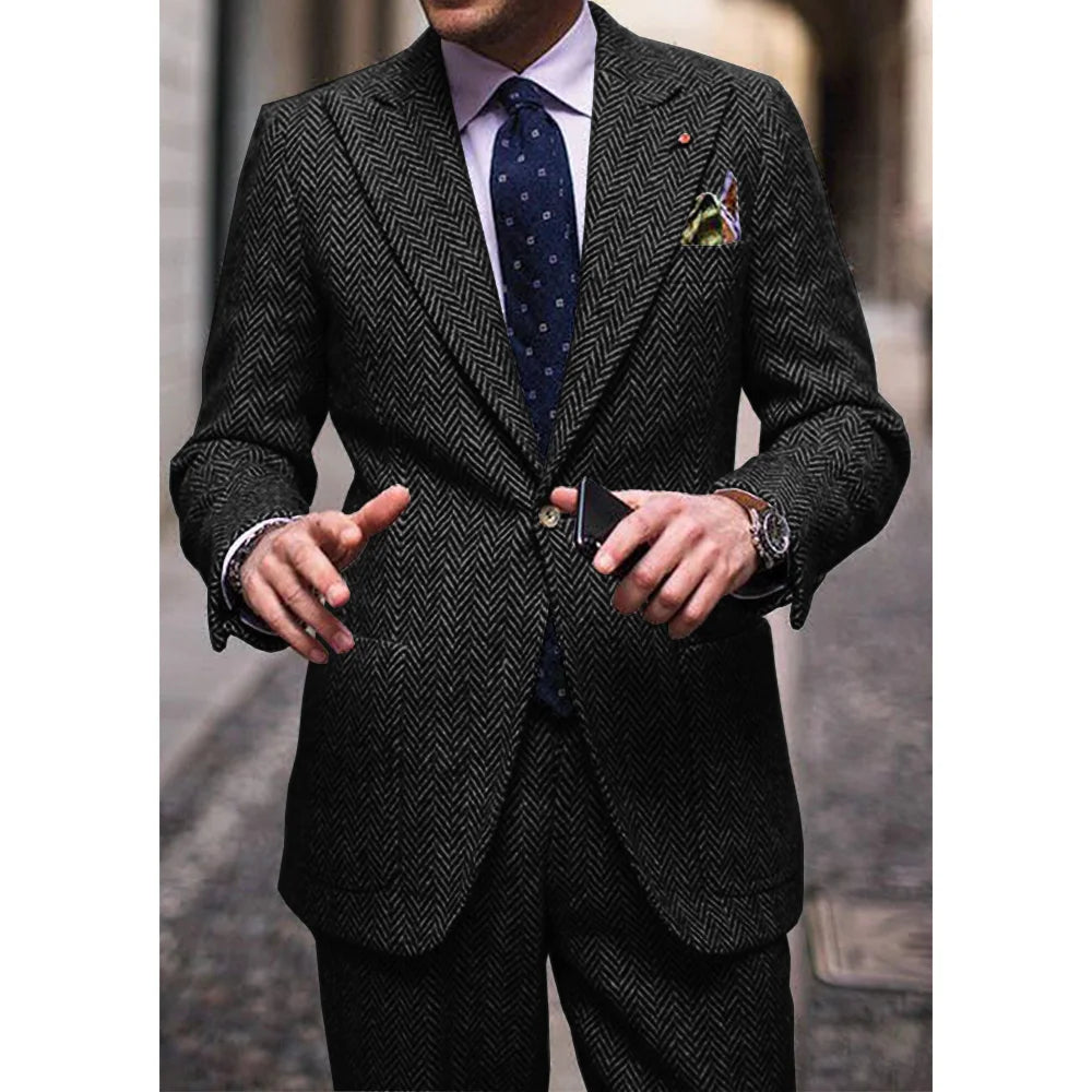 Men's Comfortable Waist Casual Elegant Business Suit Set Formal