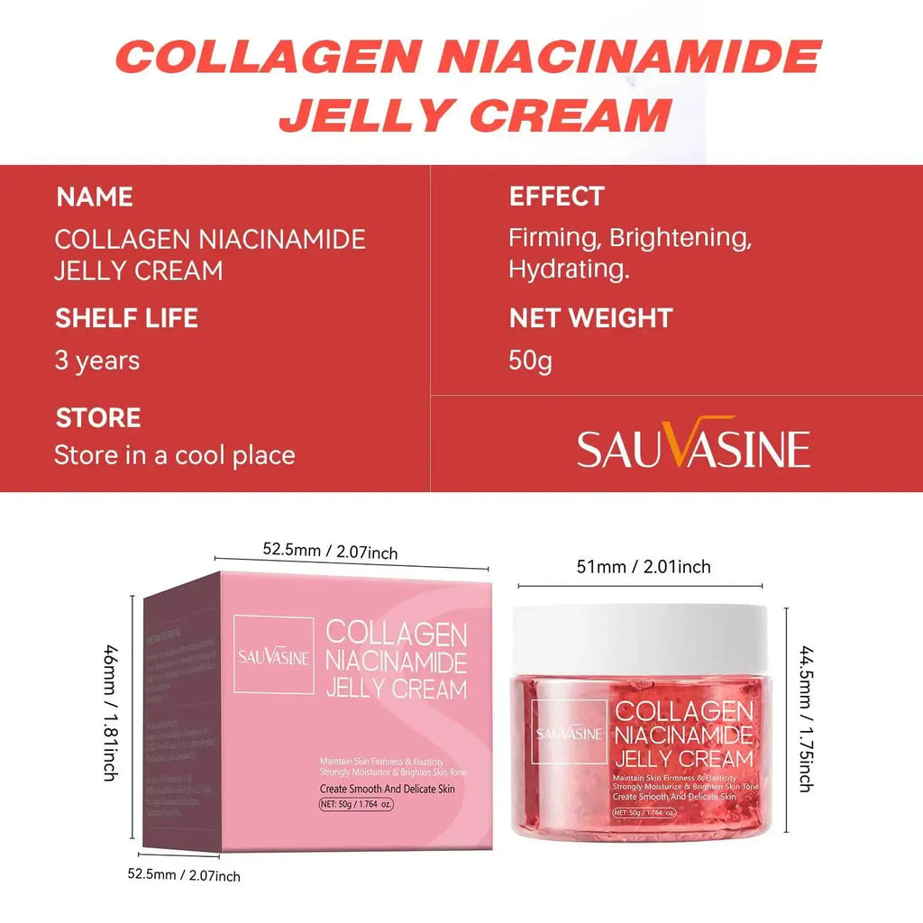 Collagen Niacinamide Jelly Cream Deep Moisturizing Pore Shrinking Brightening