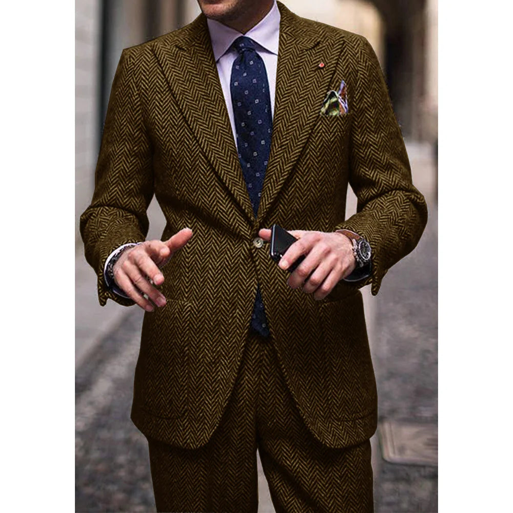 Men's Comfortable Waist Casual Elegant Business Suit Set Formal