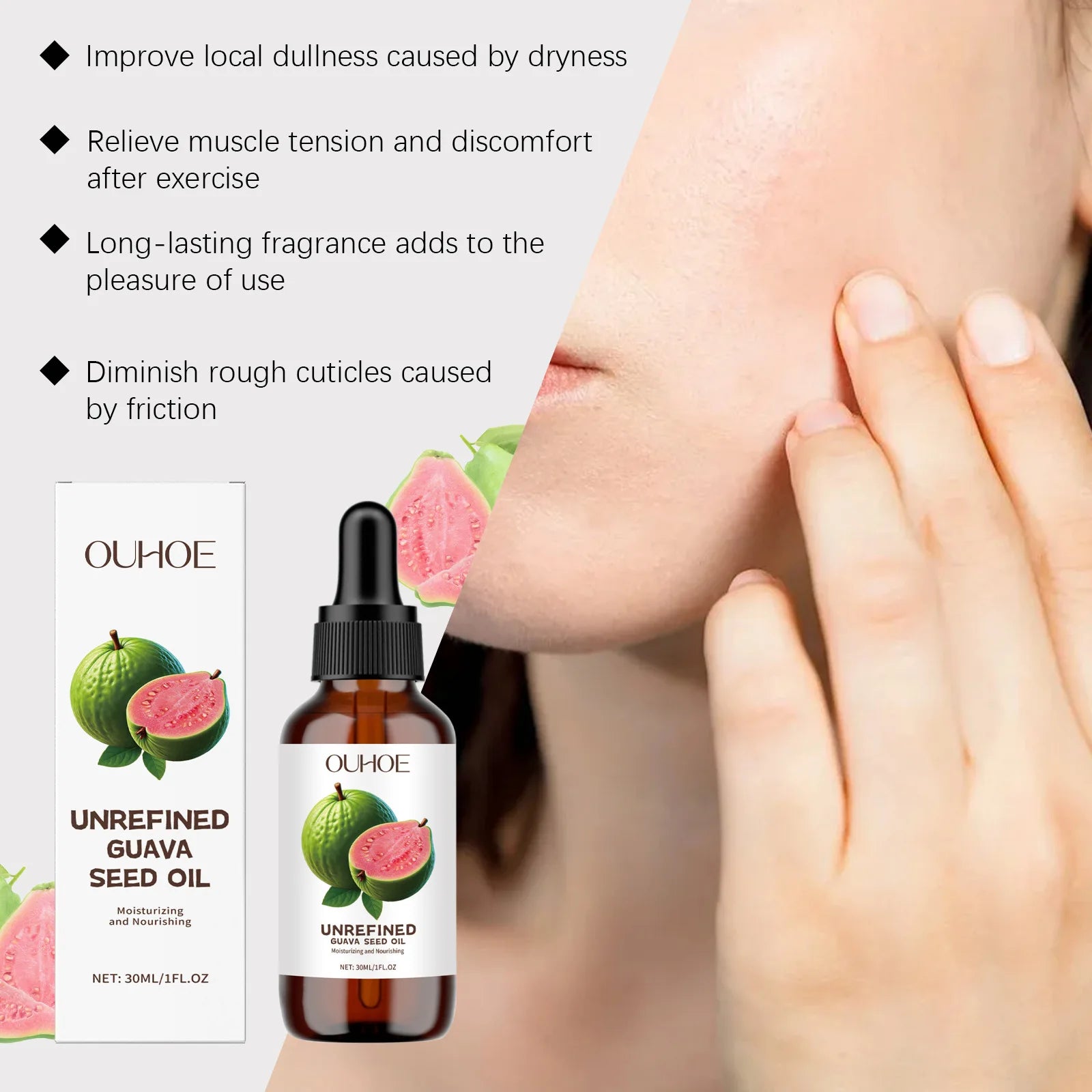 Natural Guava Seed Oil Redness Reducing Pore Minimizer Brighten Moisturizing