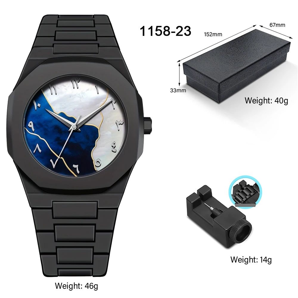Arabic Numeral Waterproof Quartz Watch Men's Analog Mechanical Watch