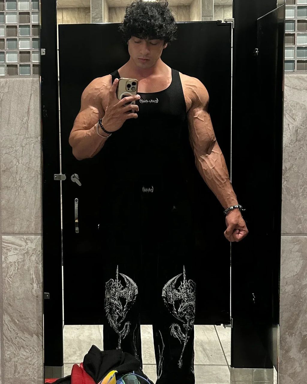 Shirt and pants Striped Printed Oversized for gym