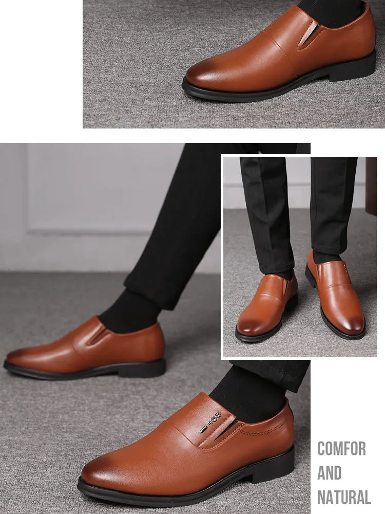 Men's Business Formal Leather Shoes Summer Breathable