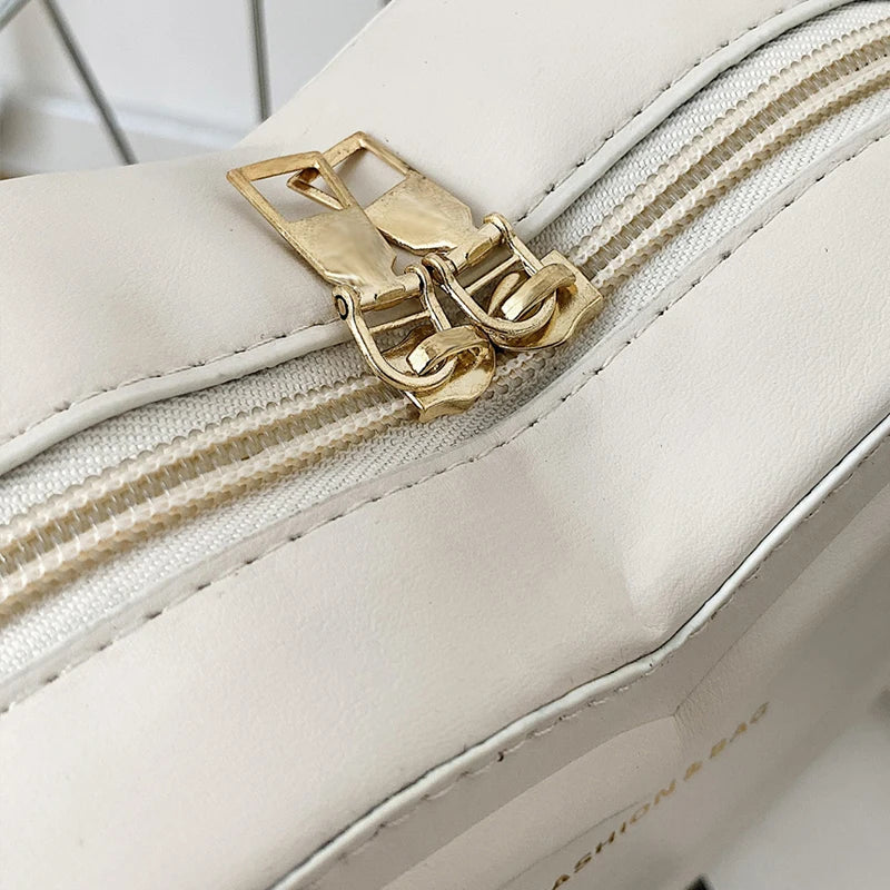 Solid Color Pu Leather Shoulder Bags Heart Shape Crossbody