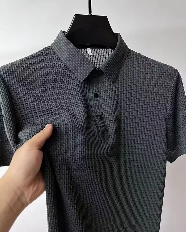 r Men Mesh Ice Silk T-shirt Men's Short-sleeved