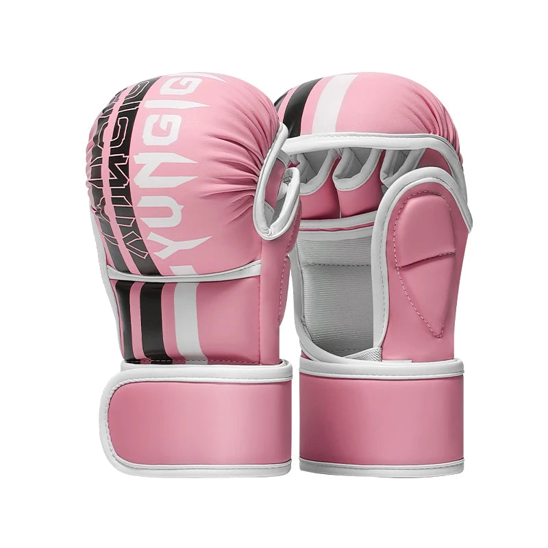 Colors MMA half finger boxing gloves PU Leather Fight with gloves Combat gloves Adult Combat gloves
