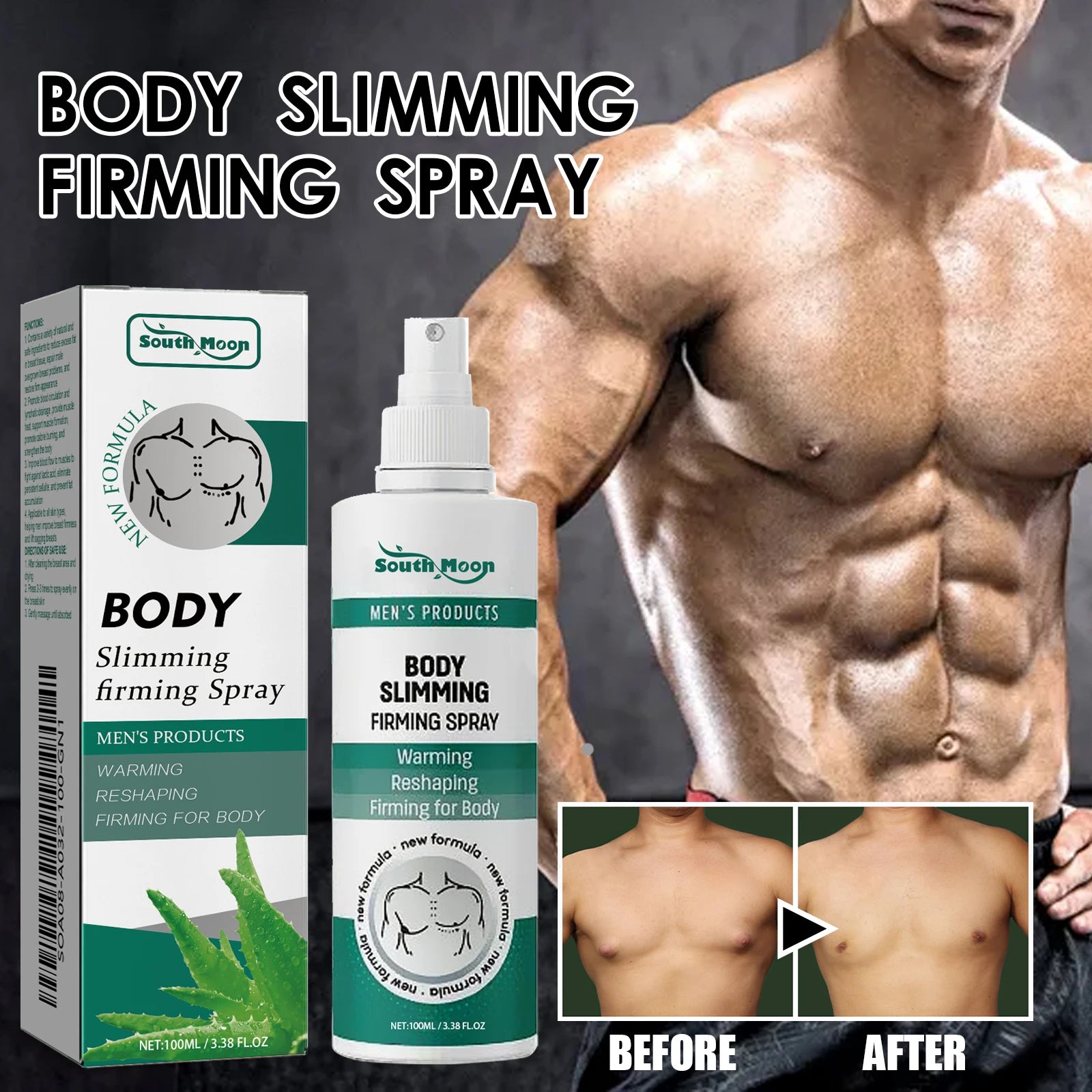 Gynecomastia Removal Spray Anti Cellulite Strengthen Chest Abdominal Muscles