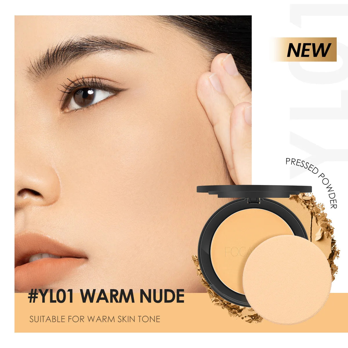 Face Pressed Powder Oil Control Makeup Mineral Powder Natural