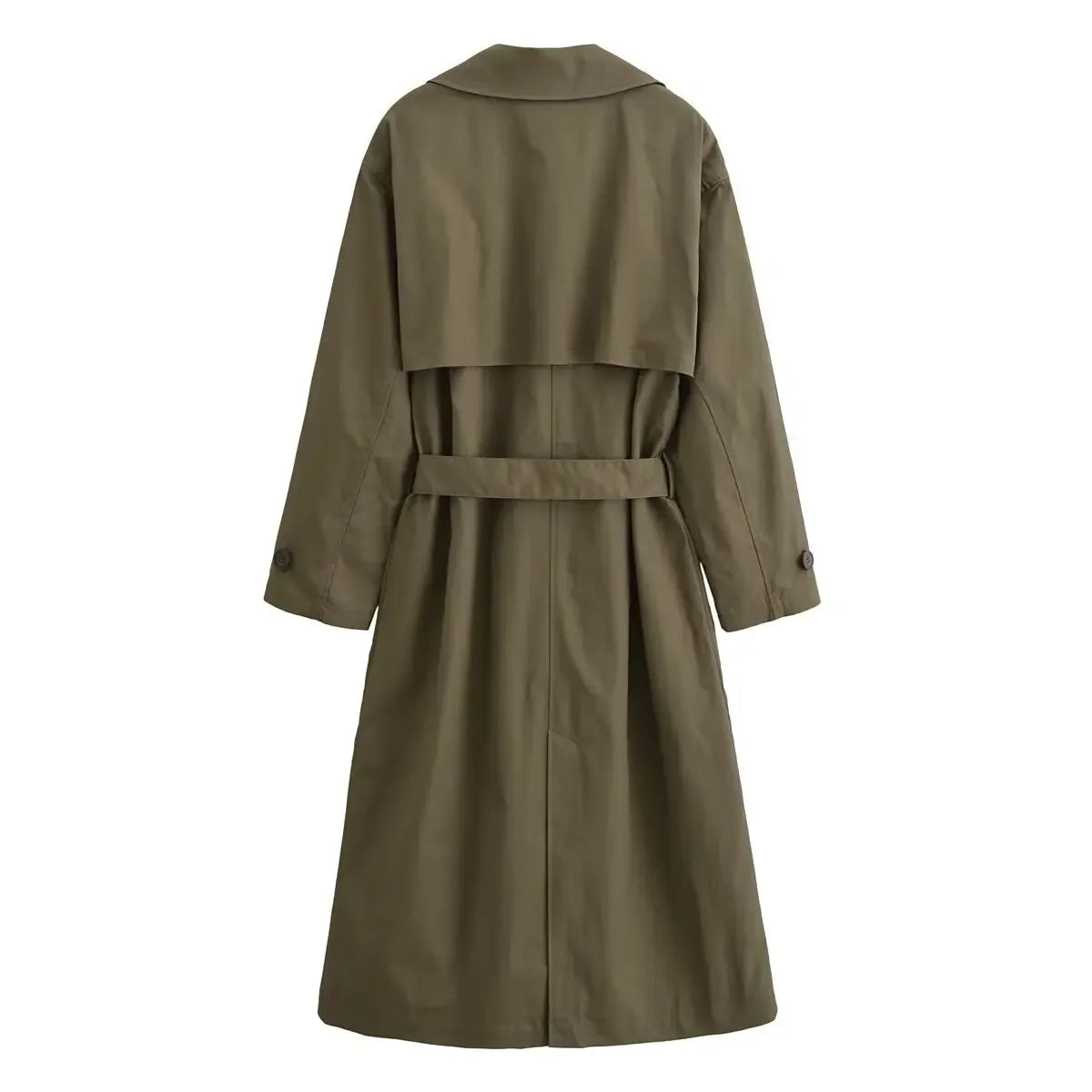 Women Fashion With Belt Solid Breasted Female Chic Lady Outfits