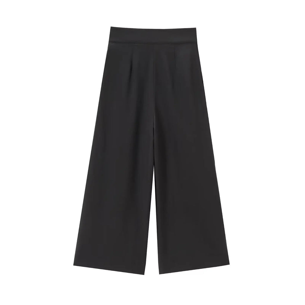 TFMLN Fashion Women's Trouser Suits V-Neck Top with Belt Straight Pants Sets