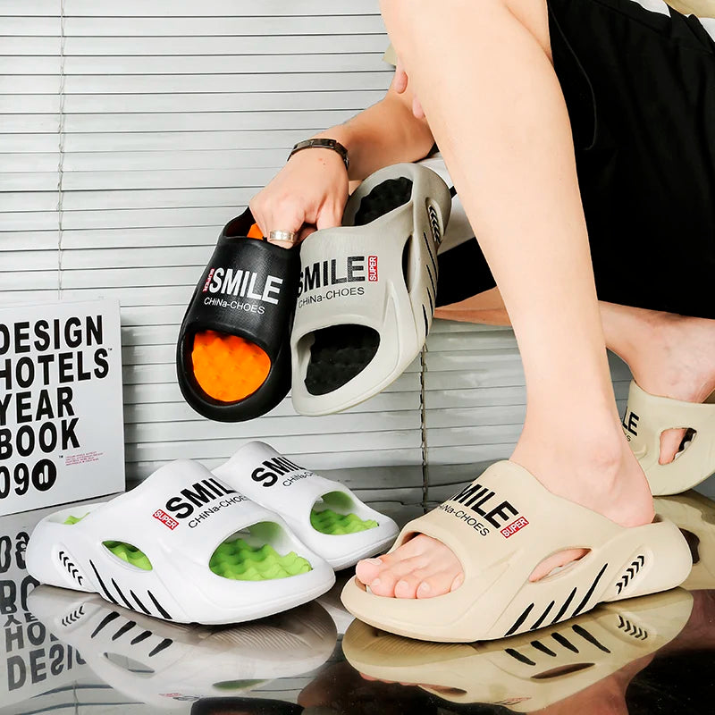 Men Summer Massage Slippers Women Indoor Soft Bottom Slippers Outdoor Garden
