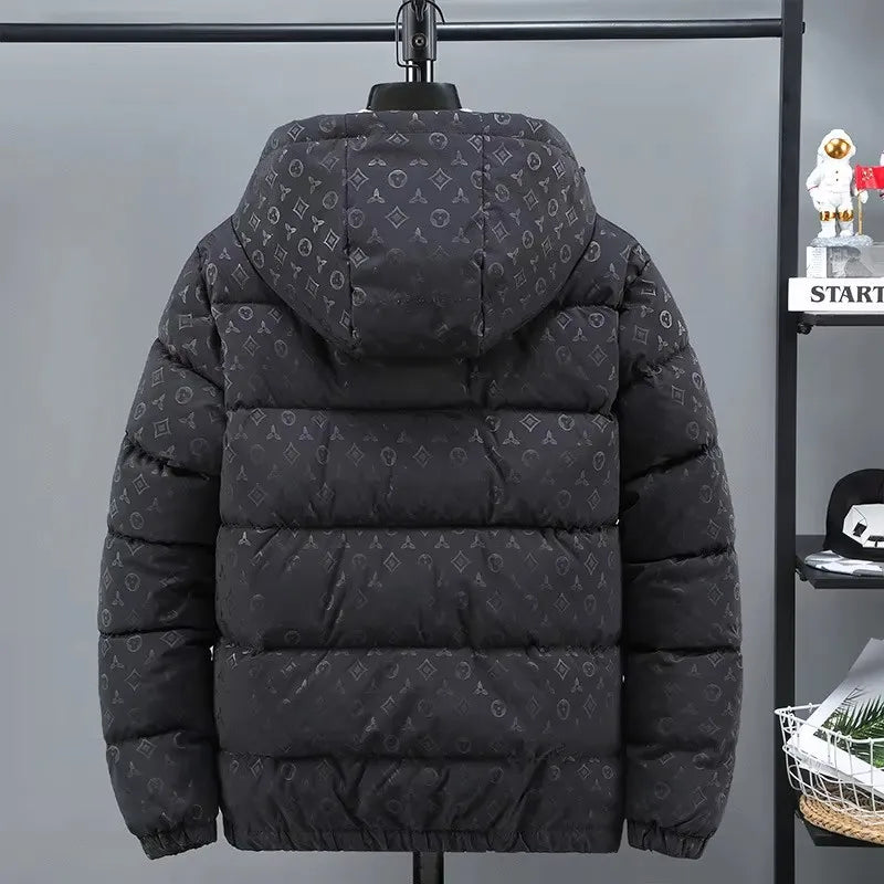 Men Winter Puffer Jacket Cotton Padded Coat Luxury Brand Thick Windproof