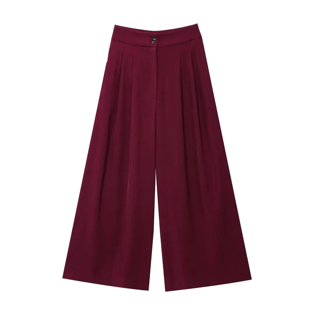 TFMLN Fashion Women's Trouser Suits V-Neck Top with Belt Straight Pants Sets
