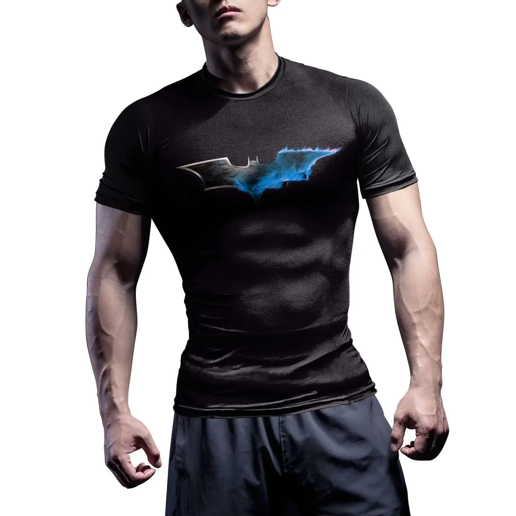 Superhero Mens Compression T Shirt Sport Workout 3D Spider Compression Gym Fitness Top