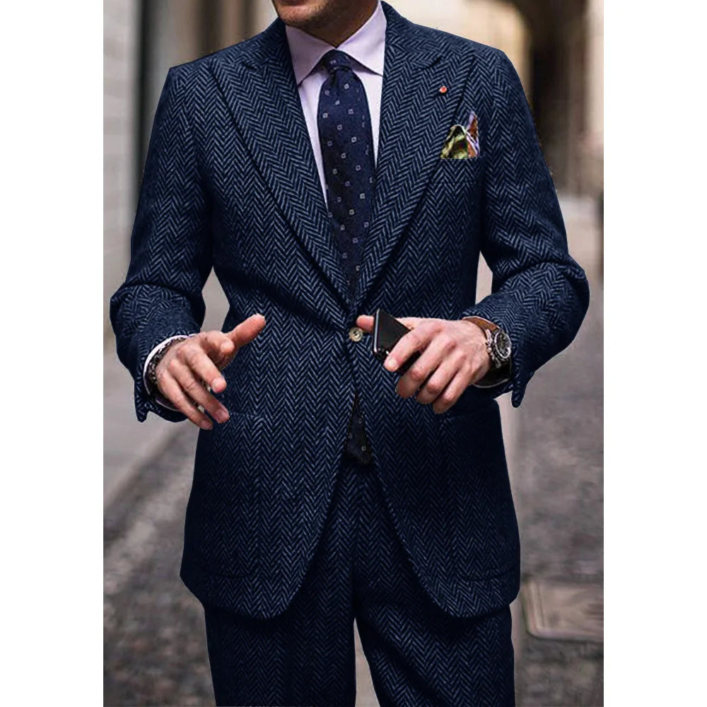 Men's Comfortable Waist Casual Elegant Business Suit Set Formal